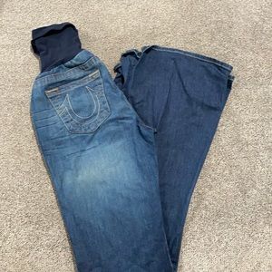 True religion wide leg maternity jeans